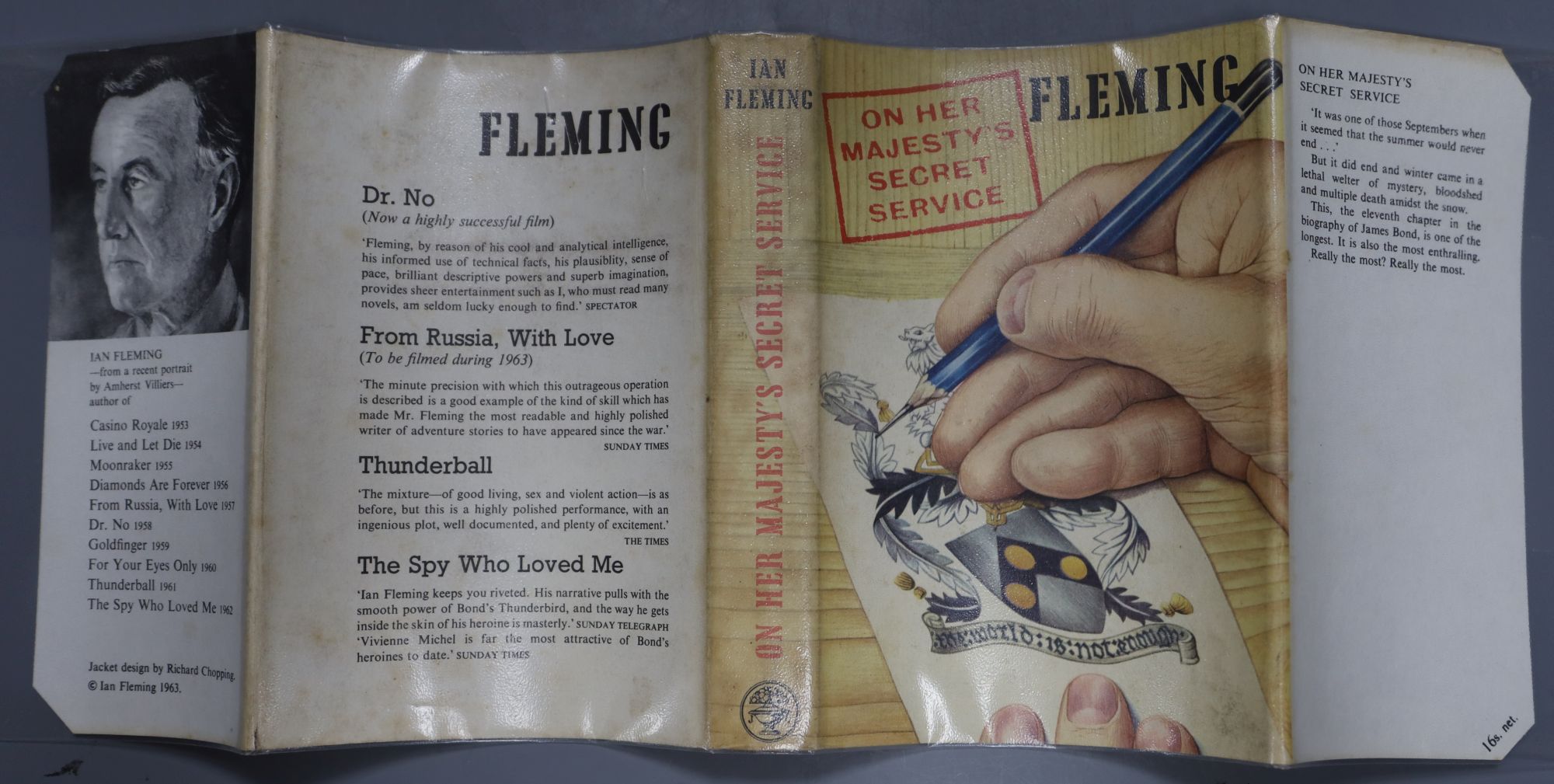 Fleming, Ian - On Her Majestys Secret Service, 1st edition (1st impression), d/wrapper, 1963